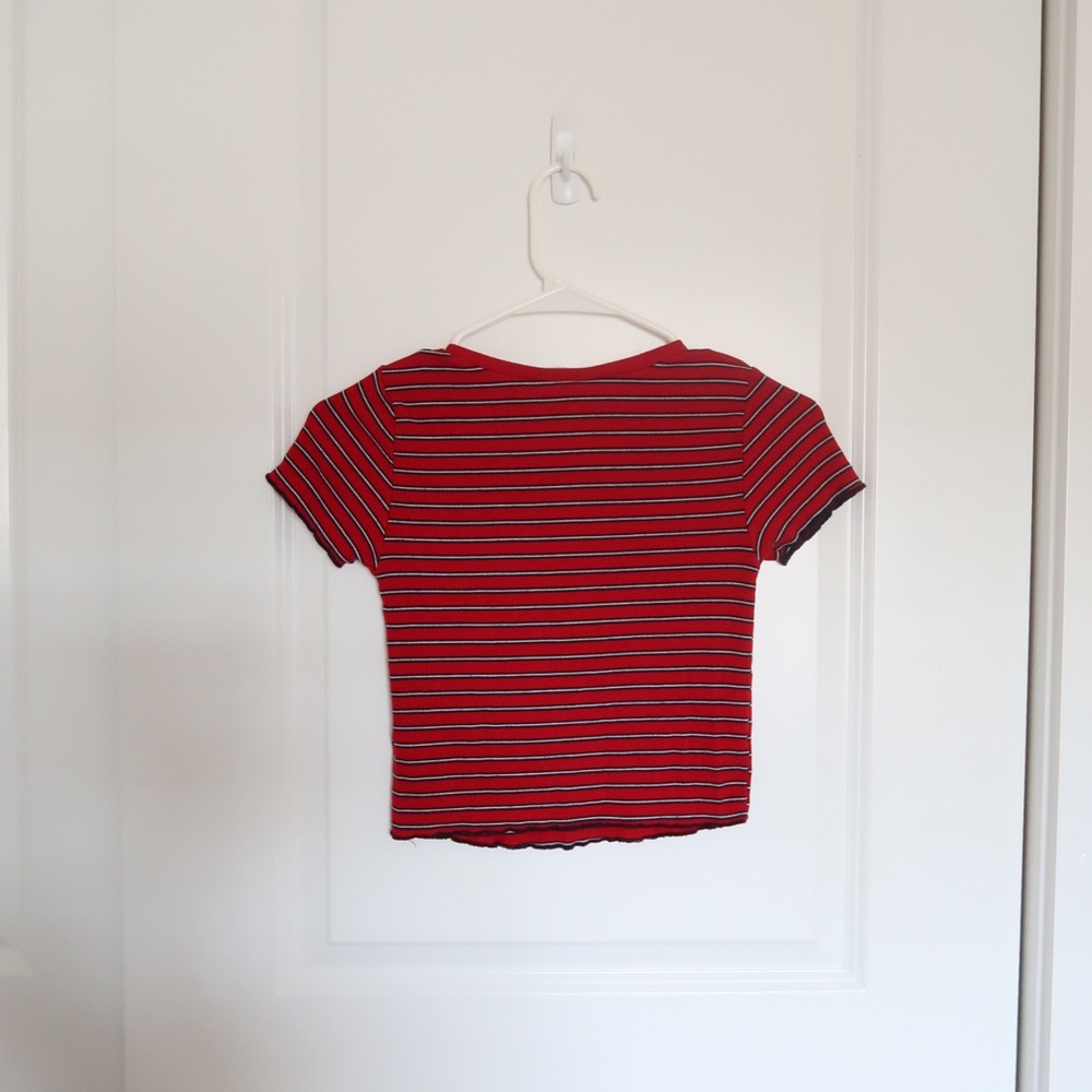 Garage Red and black stripe top - Picture 3 of 3